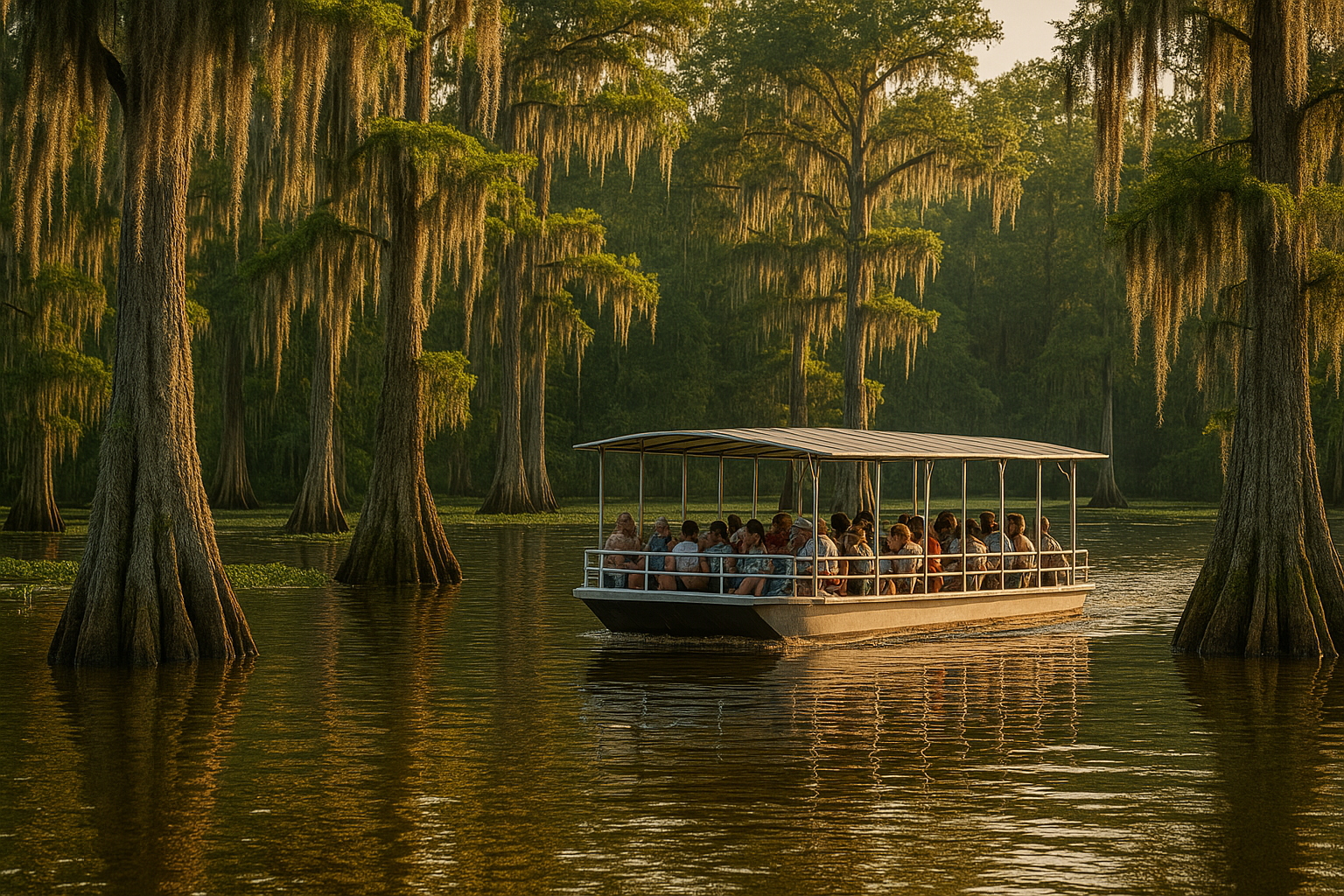 Swamp Tour Boat in Bayou